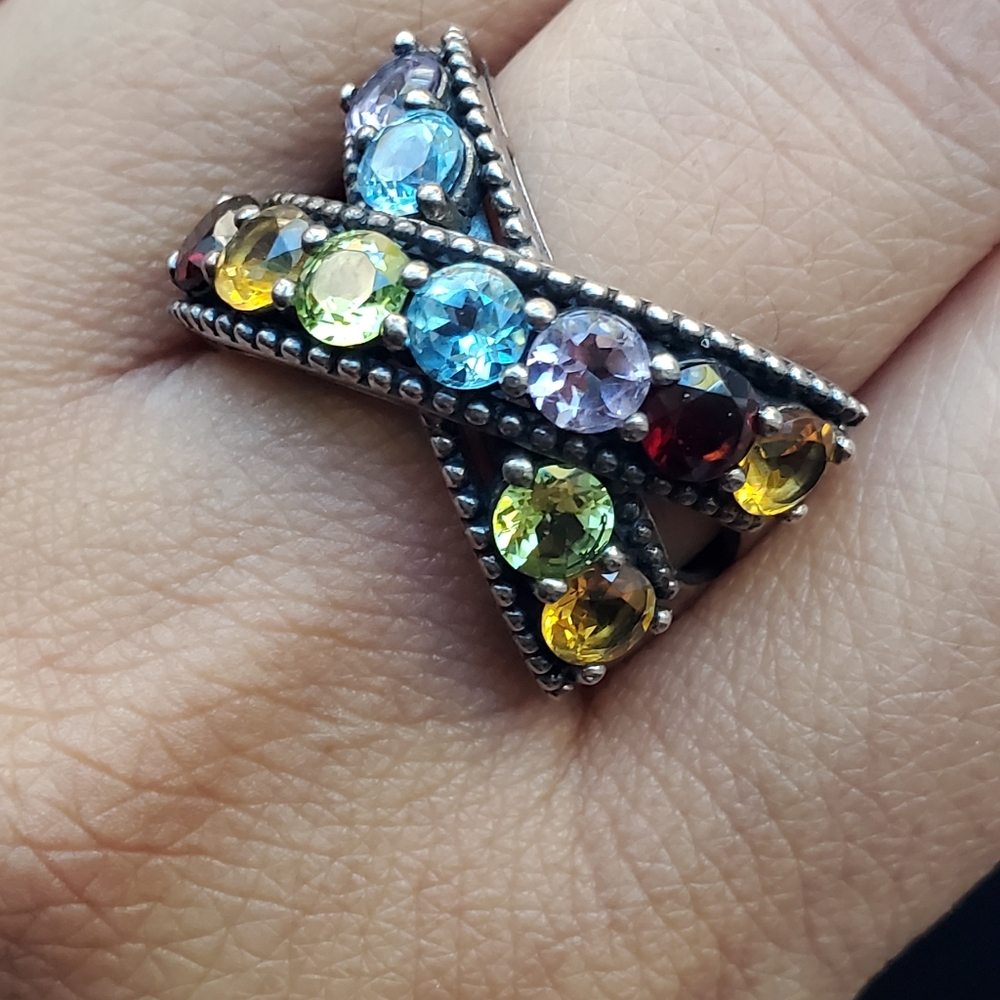 Effy Multi-Gemstone Crisscross Statement Ring In … - image 5
